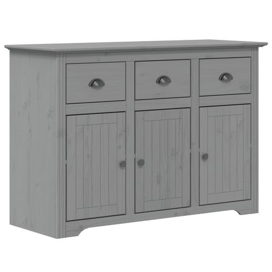 Aparador Alto Bodo Madera Maciza De Pino Gris 115,5x43x200,5 Cm / Vetonek_0