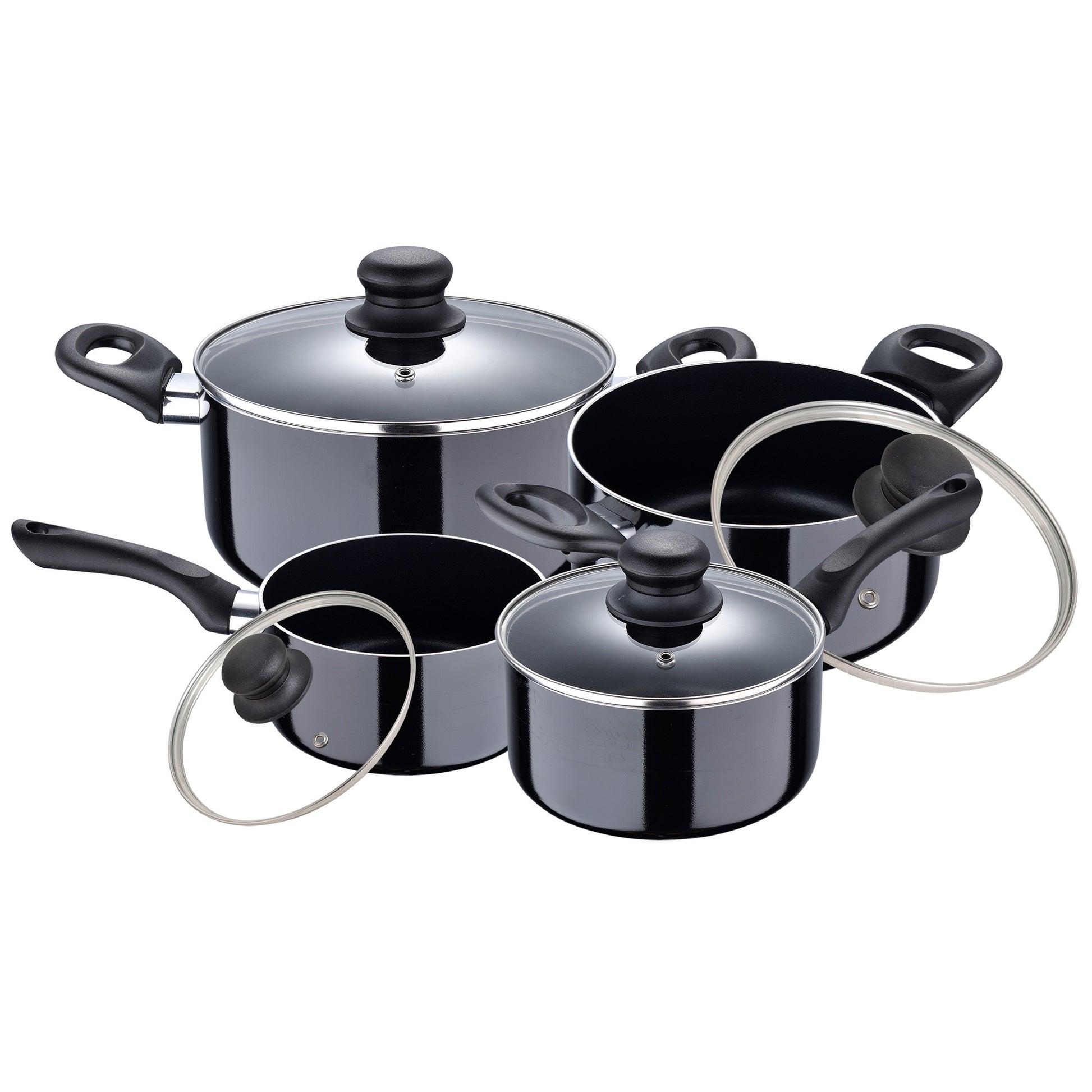 Juego De Batería De Cocina En Aluminio Prensado + Set De 12pc De Tapas De Silicona_3