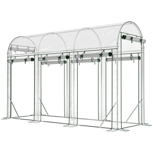 Outsunny Invernadero De Túnel 3x1x2 M Con 8 Puertas Enrollables Transparente_0