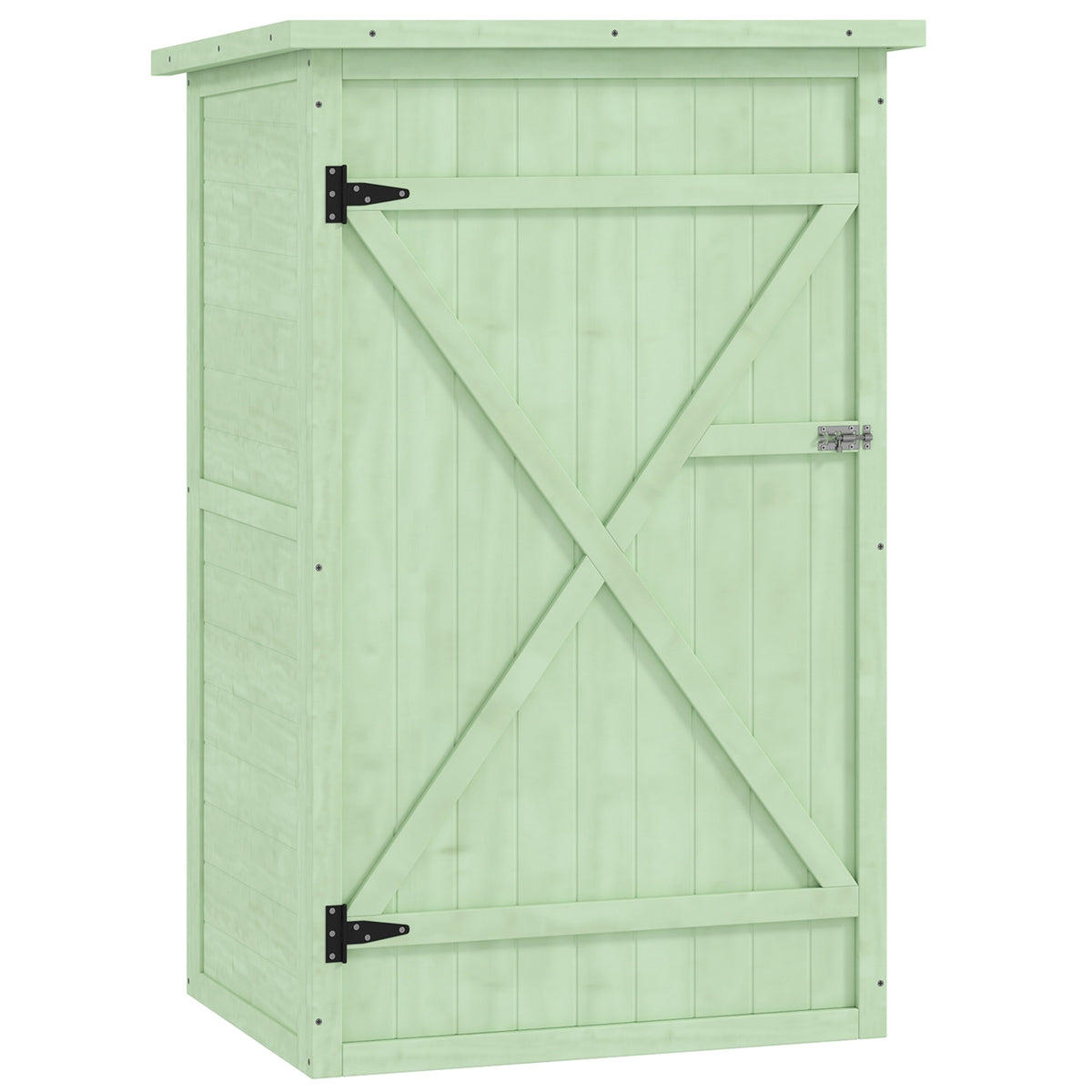 Caseta De Jardín Outsunny Madera De Abeto Verde 75x56x115 Cm_0
