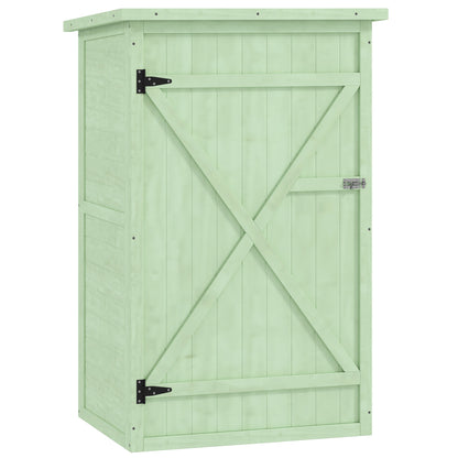 Caseta De Jardín Outsunny Madera De Abeto Verde 75x56x115 Cm_0