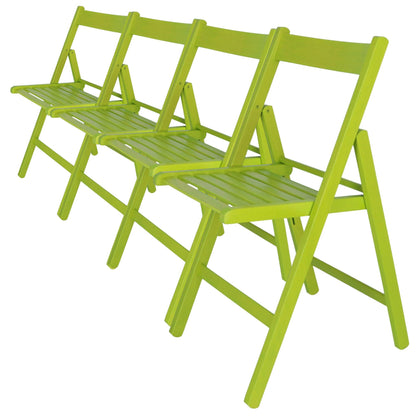 Well Home Mobiliario & Decoración - Pack 4 Sillas Bas En Madera De Haya, Acabado Verde