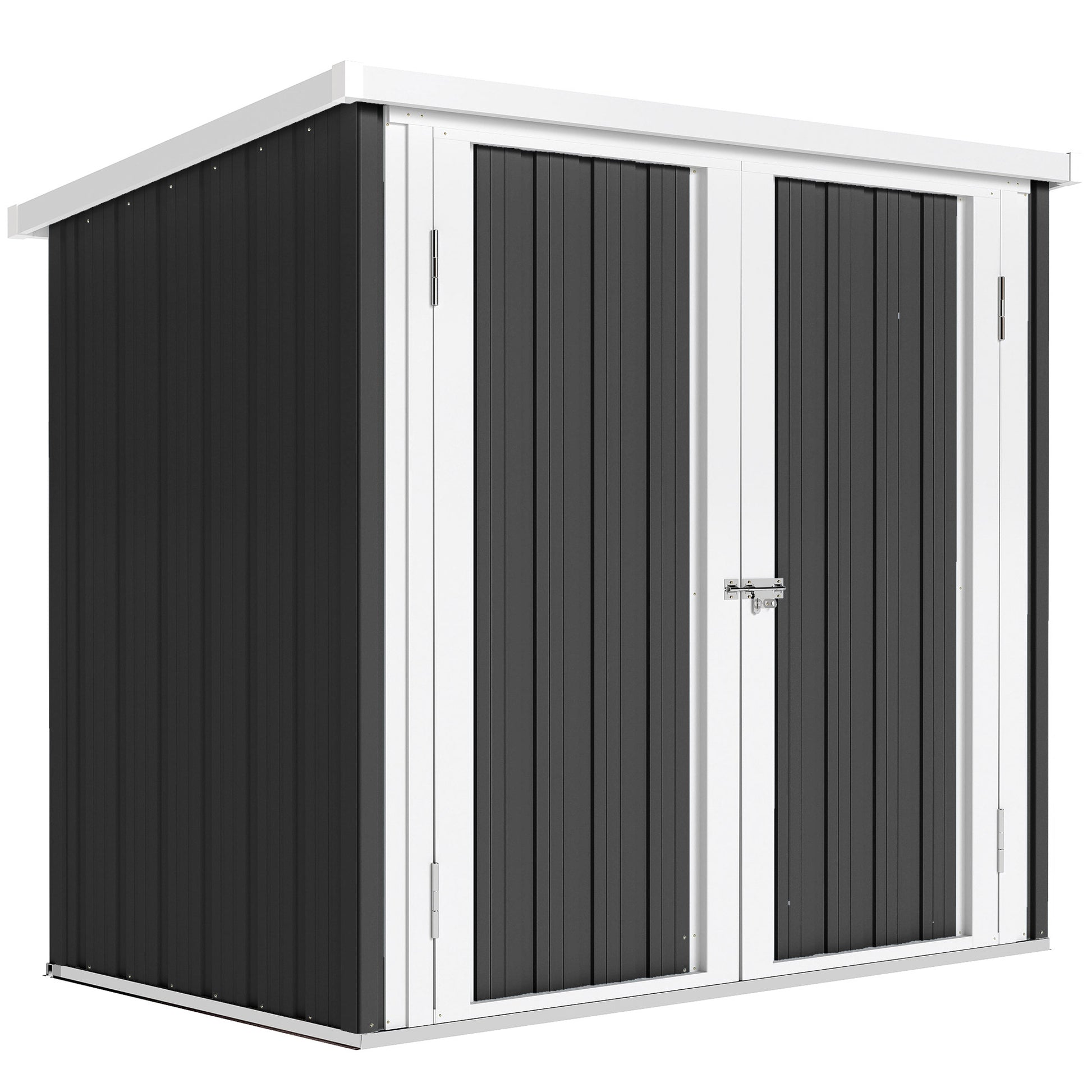 Outsunny Cobertizo De Jardín 1,26 M² 147x86x134 Cm 2 Puertas Y Cerradura Negro_0