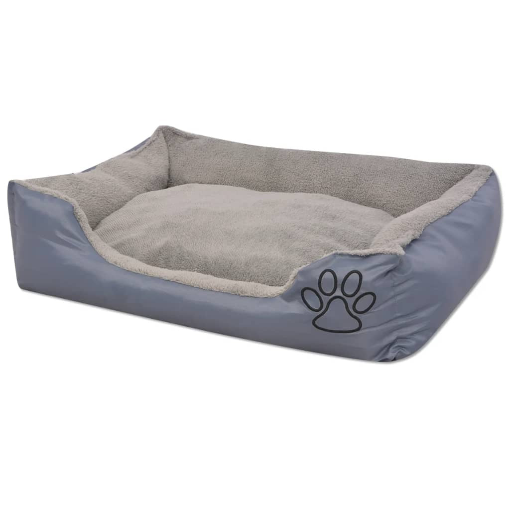 Vidaxl Cama Para Perro Con Cojín Acolchado Talla Xl Gris_1