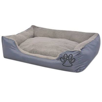 Vidaxl Cama Para Perro Con Cojín Acolchado Talla Xl Gris_1