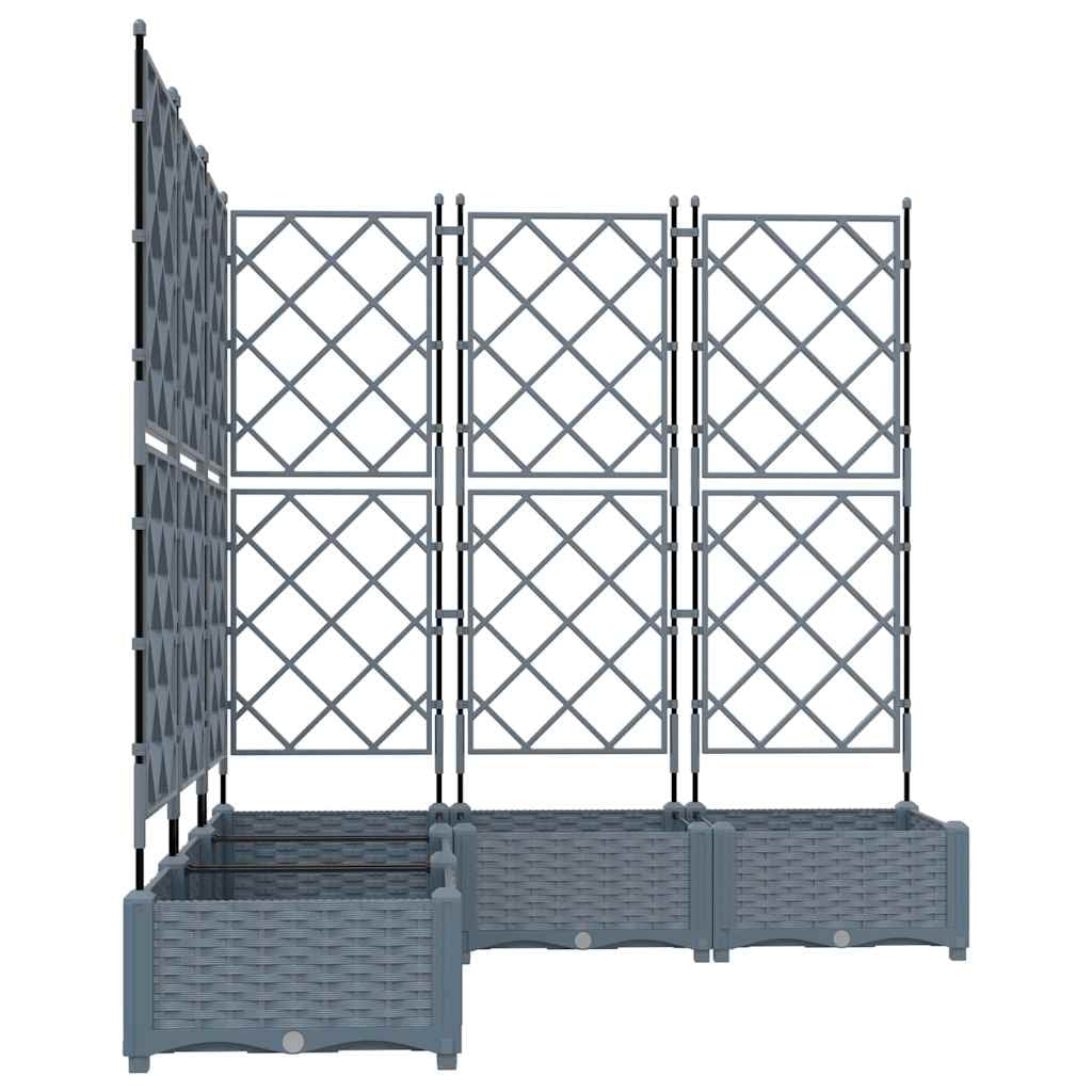Vidaxl Maceta De Jardín Con Enrejado 5 Pcs Gris Claro_4