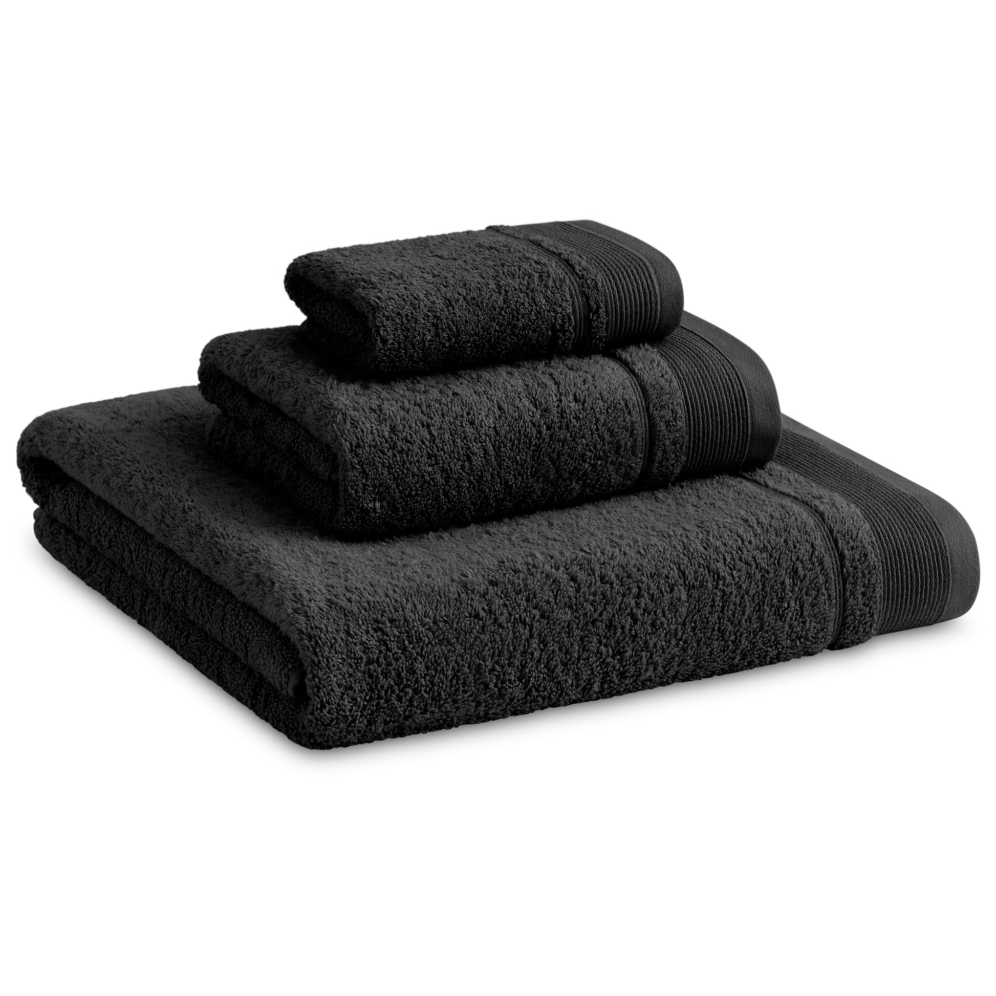 Juego De Toallas De Baño 3 Piezas: Tocador, Lavabo Y Sabana - 100% Algodón, 500 Gr Negro_0