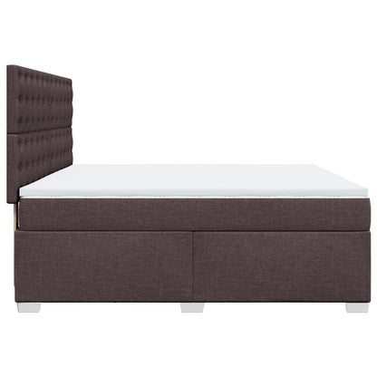 Cama Box Spring Con Colchón Tela Marrón Oscuro 180x200 Cm / Vetonek_3