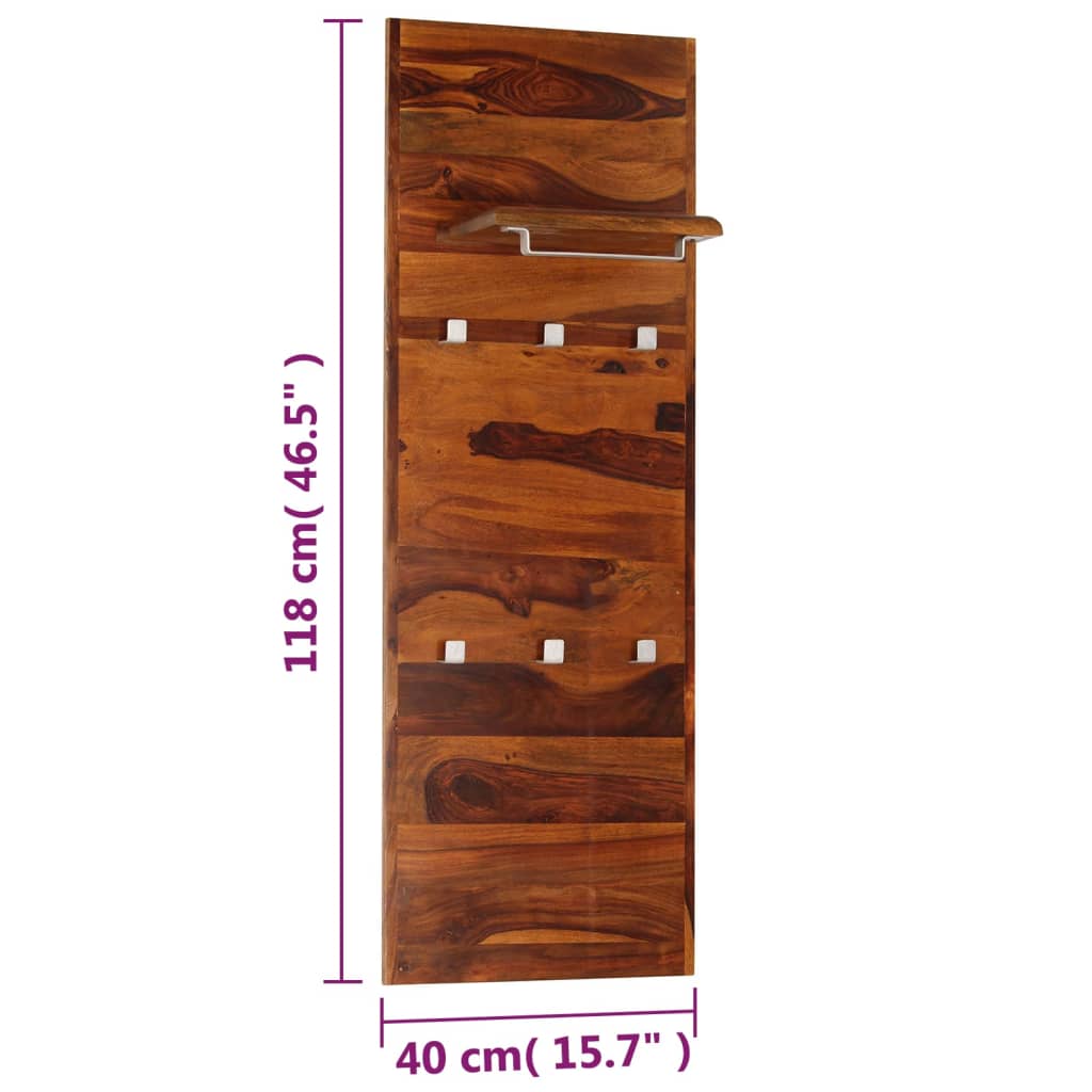 Perchero De Madera Maciza De Acacia 118x40 Cm_4