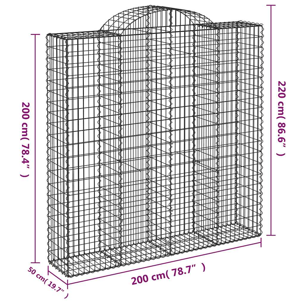 Cestas De Gaviones 7 Uds Forma De Arco Hierro 200x50x200/220 Cm_5