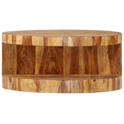 Mesa De Centro Redonda Madera Maciza De Sheesham 65x30 Cm_0