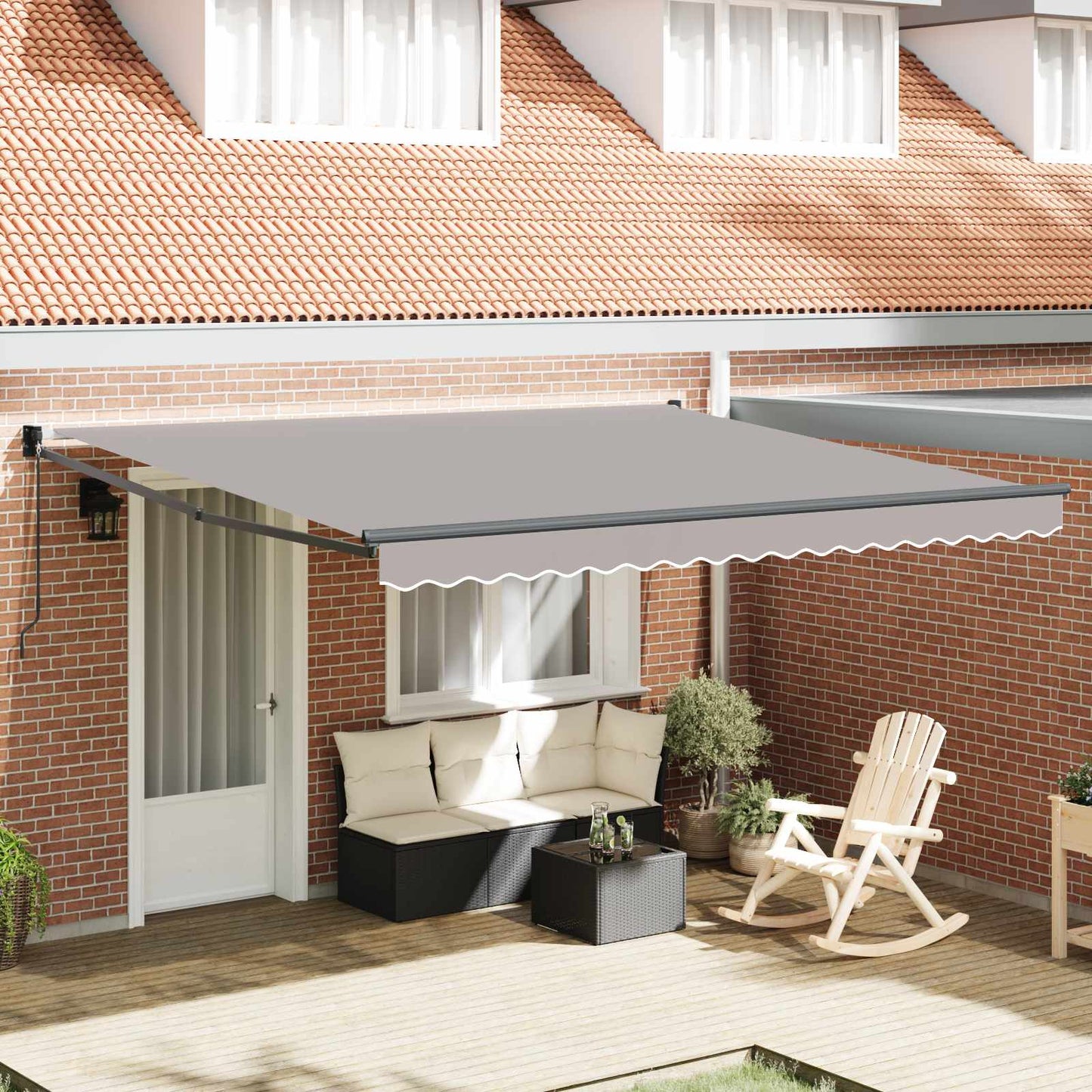 Toldo Retráctil Gris Claro 400 X 300 Cm_1