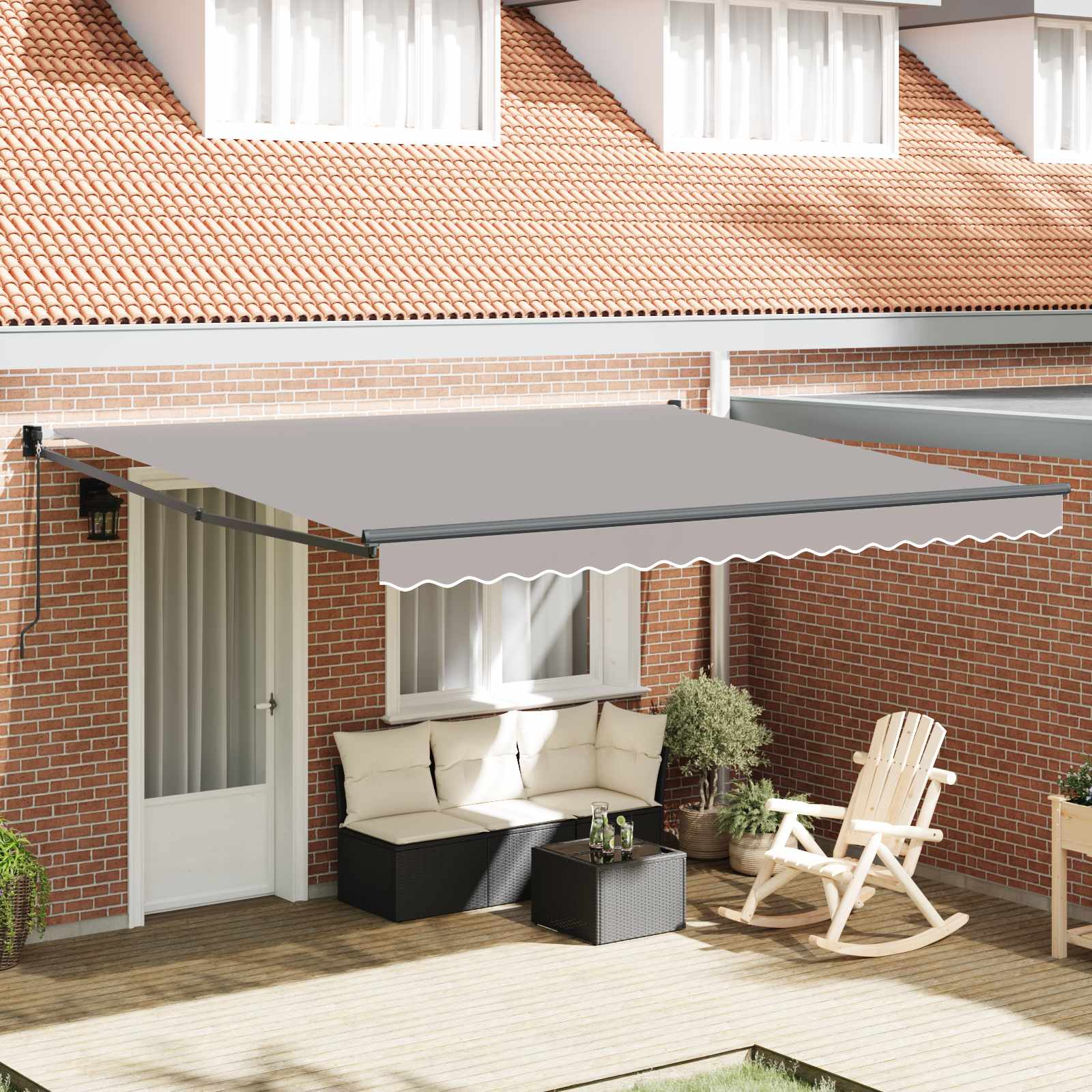 Toldo Retráctil Gris Claro 400 X 300 Cm_1