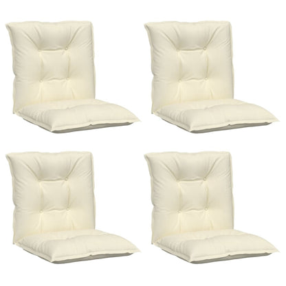 Vidaxl Cojín Silla Jardín Respaldo Bajo 4 Uds Tela Crema 100x50x7 Cm_0