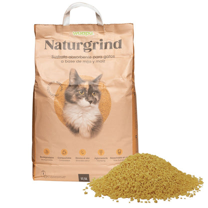 Sustrato Absorbente Wuapu Naturgrind Biodegradable Y Compostable Para Gato 6 Uds 6l_2
