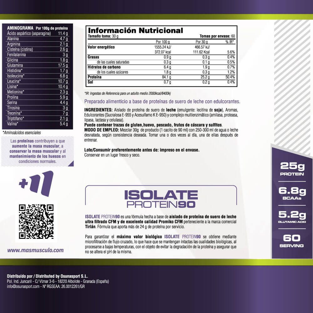 Isolate 90 Cfm - 1,8 Kg - Chocolate Blanco Con Leche Milkywhey - Aumenta La Masa Muscular - Masmusculo_4