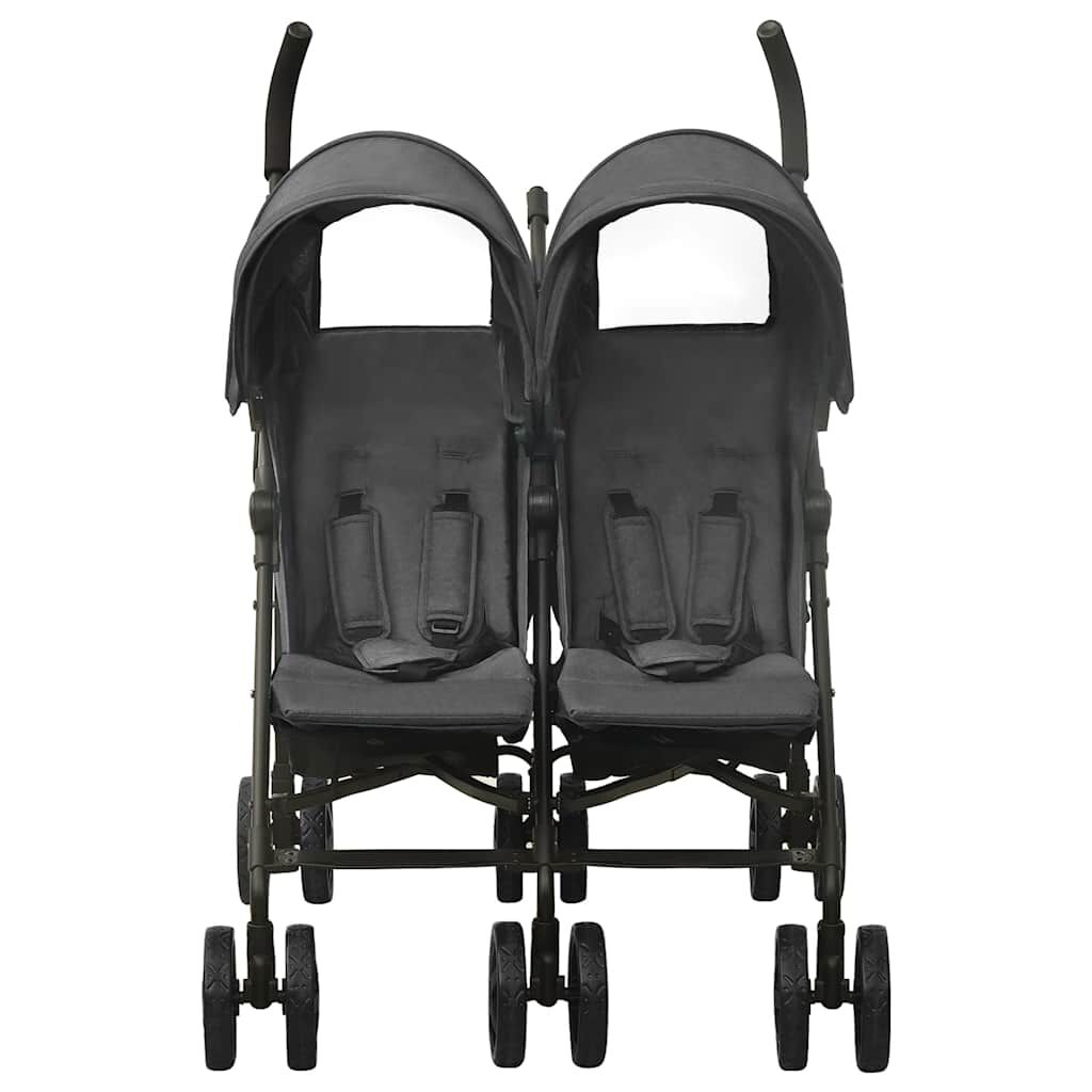 Vidaxl Carrito Para Gemelos De Acero Gris Antracita_1