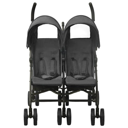 Vidaxl Carrito Para Gemelos De Acero Gris Antracita_1
