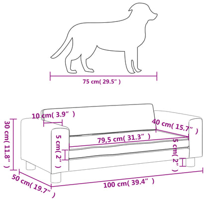 Cama Para Perros Con Extensión Terciopelo Negro 100x50x30 Cm / Vetonek_0