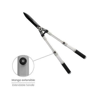 Tijera Podar Setos 2 Manos Aluminio Telescopicas, Hojas Acero Antiadherente, Mango Tpr, Ajuste Corte,_2