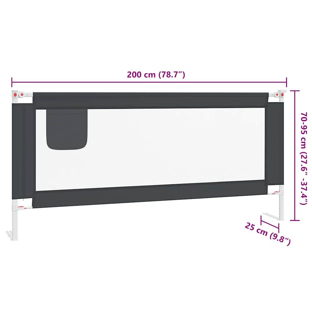 Vidaxl Barandilla De Seguridad Cama De Niño Gris Oscuro Tela 200x25 Cm_2