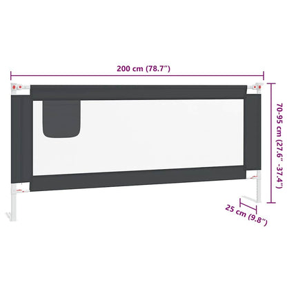 Vidaxl Barandilla De Seguridad Cama De Niño Gris Oscuro Tela 200x25 Cm_2