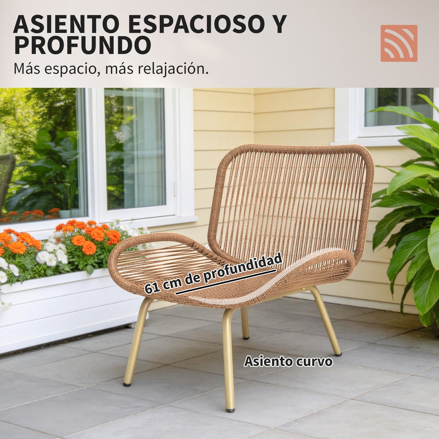 Outsunny Conjunto De Jardín Exterior De Ratán_4