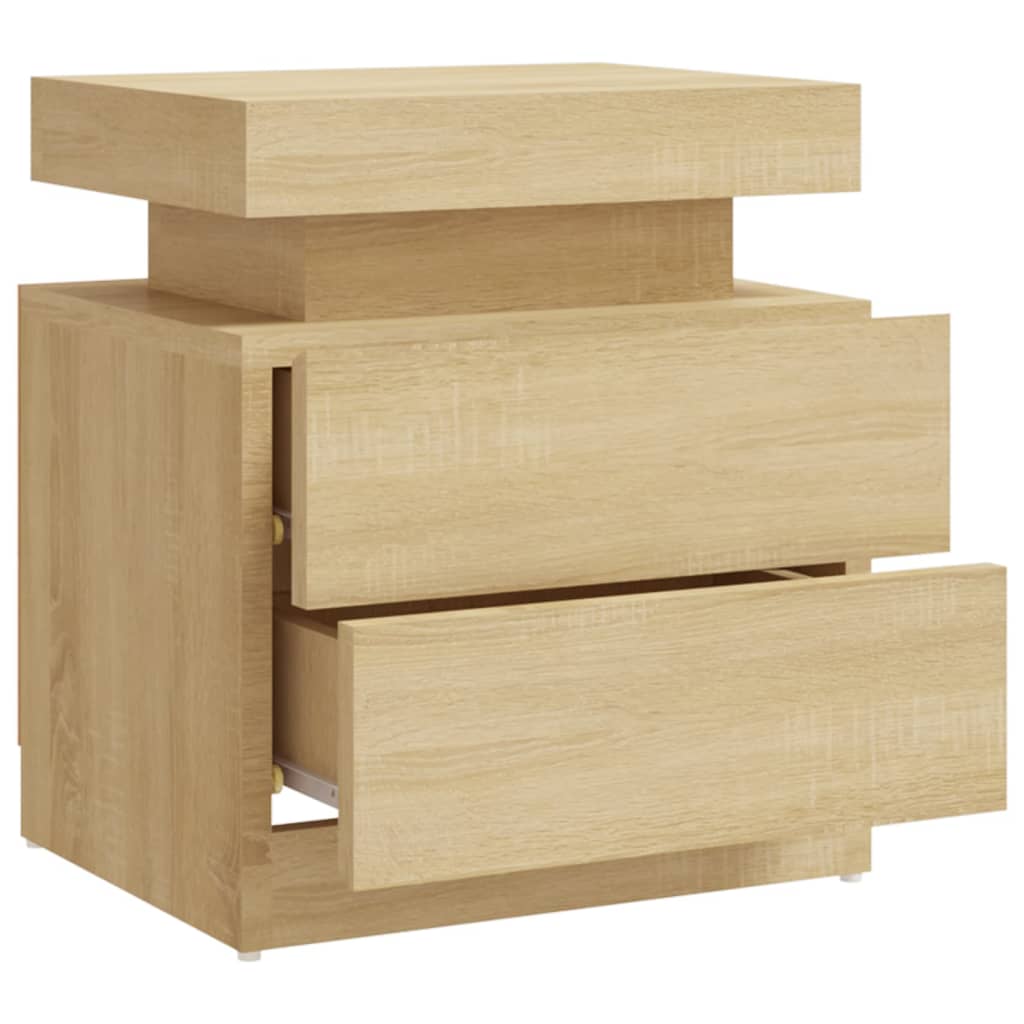 Mesita De Noche Madera De Ingeniería Roble Sonoma 45x35x52 Cm_4