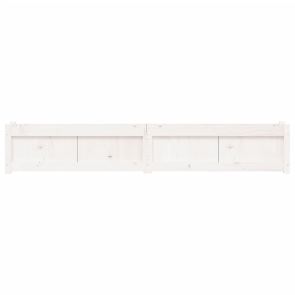 Jardinera De Madera Maciza De Pino Blanca 180x31x31 Cm_4