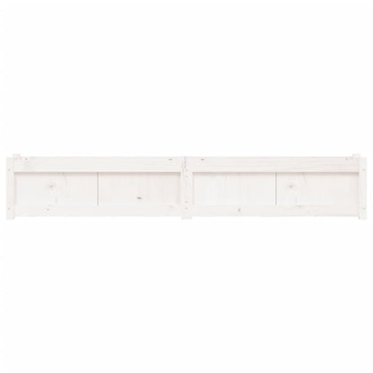 Jardinera De Madera Maciza De Pino Blanca 180x31x31 Cm_4