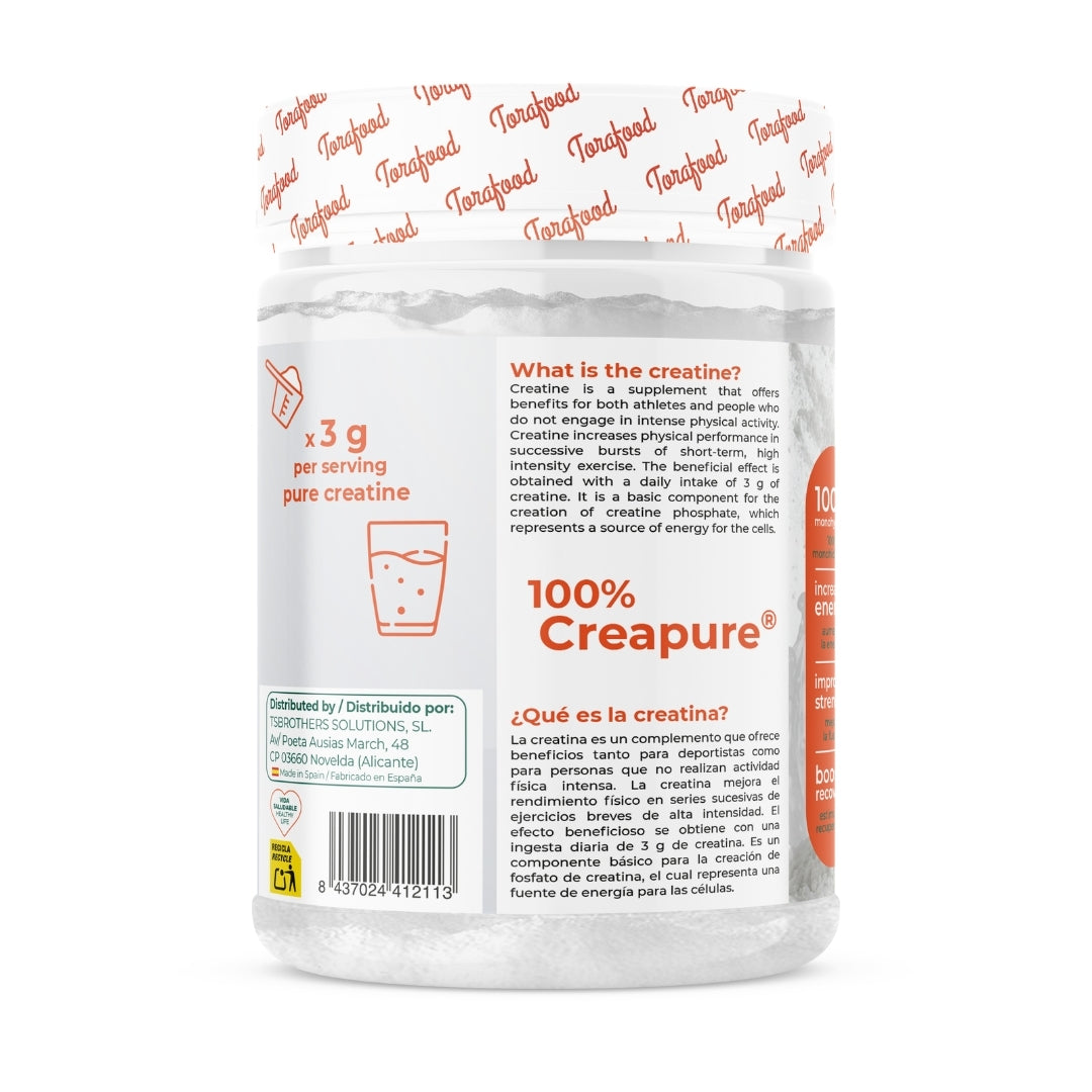 Creatina Creapure Monohidratada Neutra 300g Torafood_1