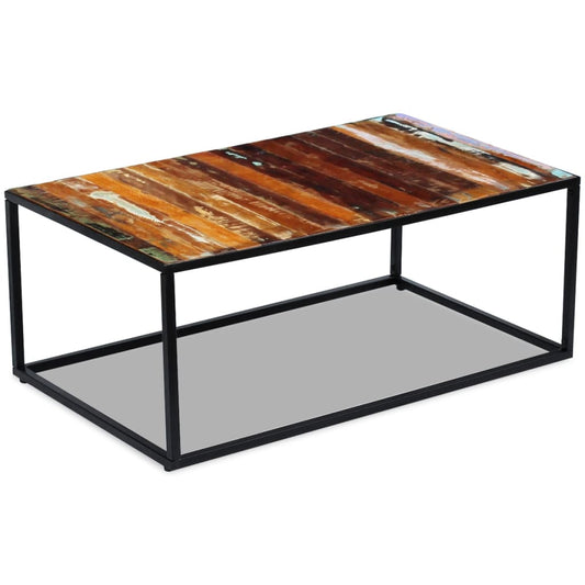 Mesa De Centro Madera Maciza Reciclada 100x60x40 Cm_0