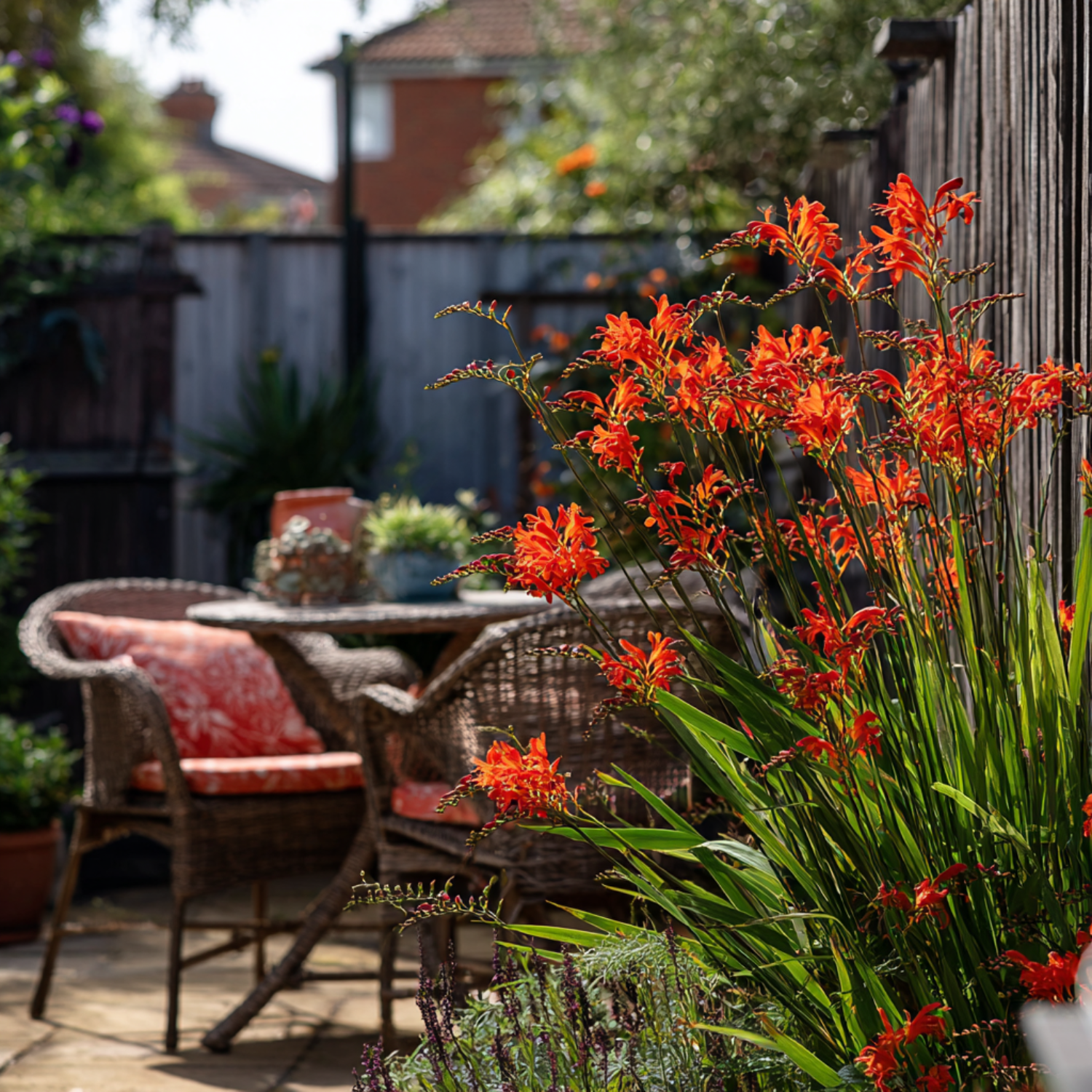 Montbretia - 50 Pzs - Crocosmia Curtonus 'lucifer' - Bulbos De Flores - Rojo_1