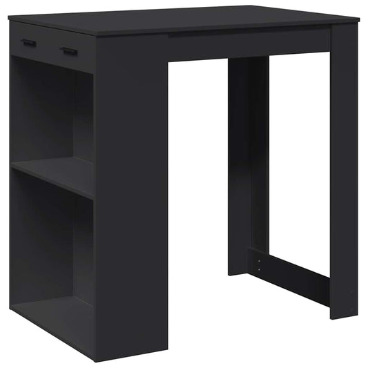 Mesa Alta De Bar Madera Ingeniería Negra 102x70x103,5 Cm_0