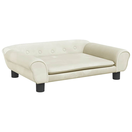 Vidaxl Cama Para Perros De Terciopelo Crema 70x48x22 Cm_0