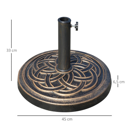 Base Para Sombrilla Outsunny Resina Y Acero Bronce 45x45x33 Cm_2