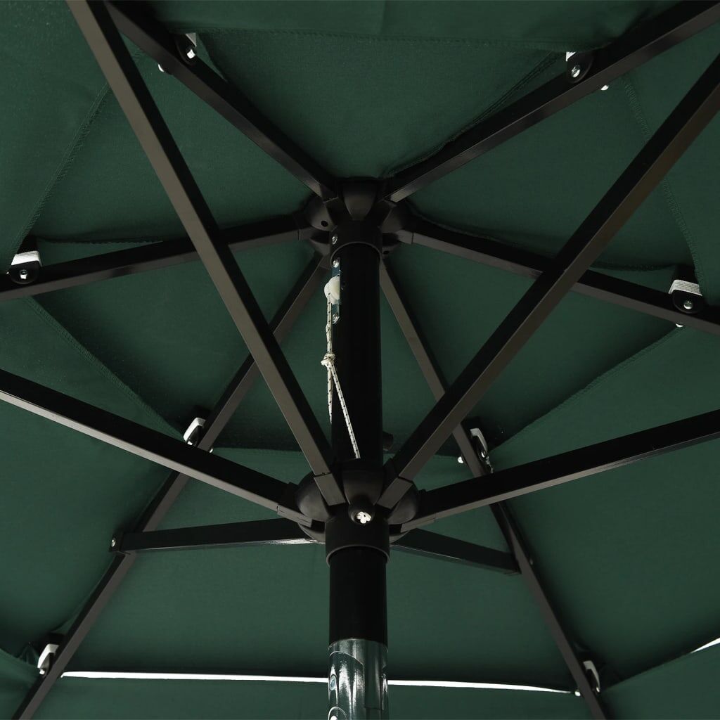 Vidaxl Sombrilla De Jardín De 3 Niveles Con Palo De Aluminio Verde 2 M_4