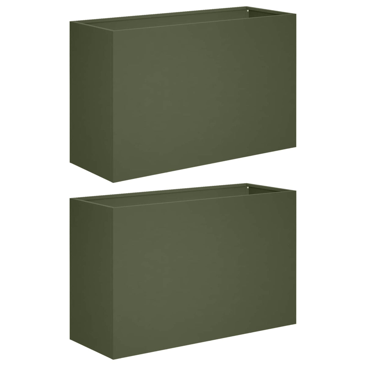 Macetero De Jardín 2 Uds. Verde Oliva 80 X 30 X 40 Cm_0