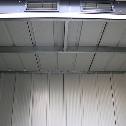 Caseta Jardín Eco Pent Roof 8×4 Metal Gris Antracita_4