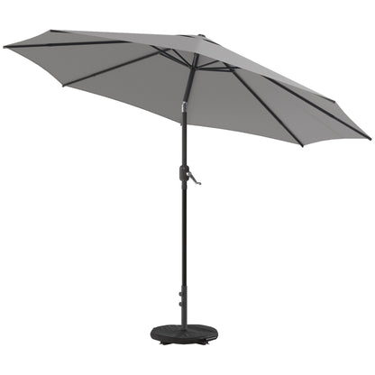 Outsunny Sombrilla Terraza Exterior 3x3 M Con Base Y Bolsa De Arena Gris Oscuro_4