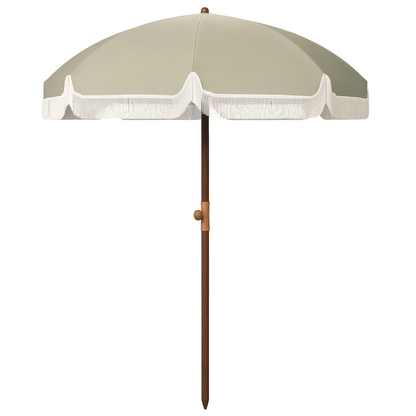 Outsunny Sombrilla De Playa Grande Ø190x210 Cm Con Protección Uv40+ Verde_0