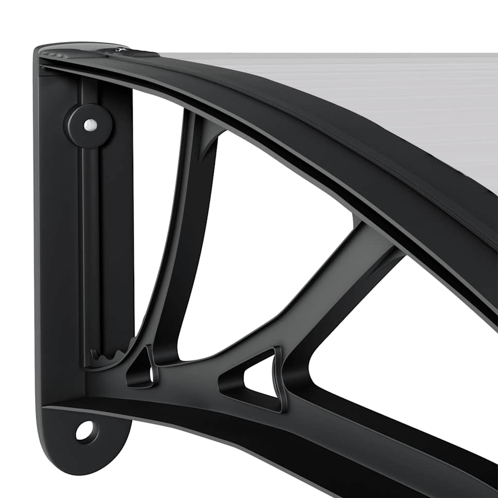 Marquesina Puerta Policarbonato Negro Y Transparente 150x75 Cm_5