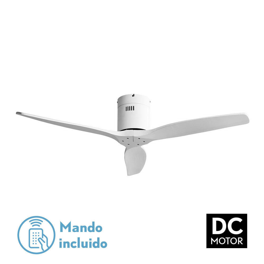 Ventilador Dc Aguilon Blanco 3 Aspas Blancas 5 Velocidades Sin Luz Remoto Y Temporiz.132d_0
