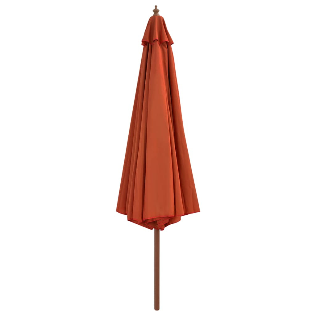 Vidaxl Sombrilla De Jardín Con Palo De Madera 350 Cm Terracota_1