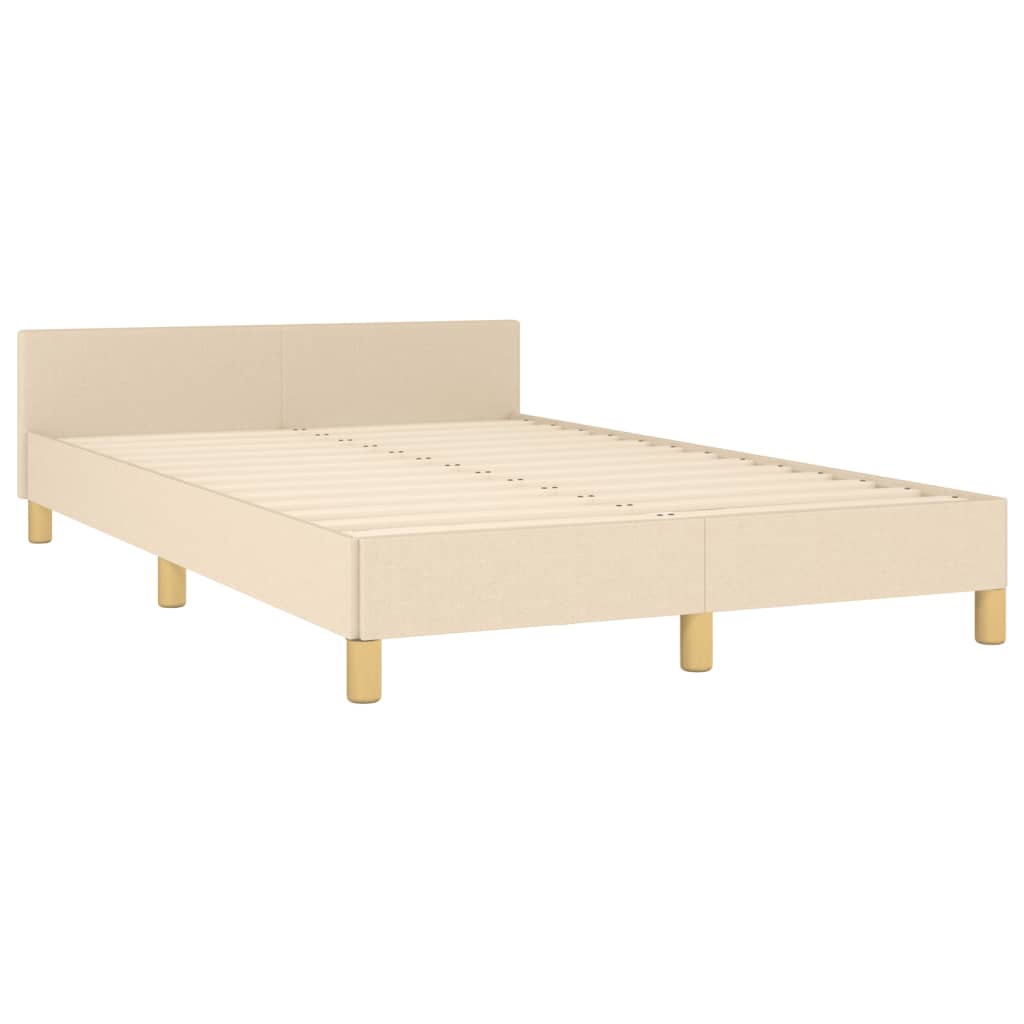 Estructura De Cama Con Cabecero De Tela Color Crema 120x200 Cm / Vetonek_3