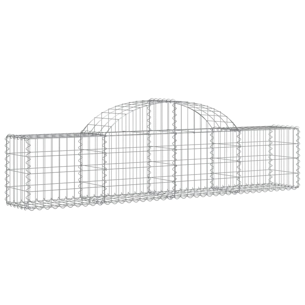 Cestas De Gaviones 8 Uds Forma De Arco Hierro 200x30x40/60 Cm_2