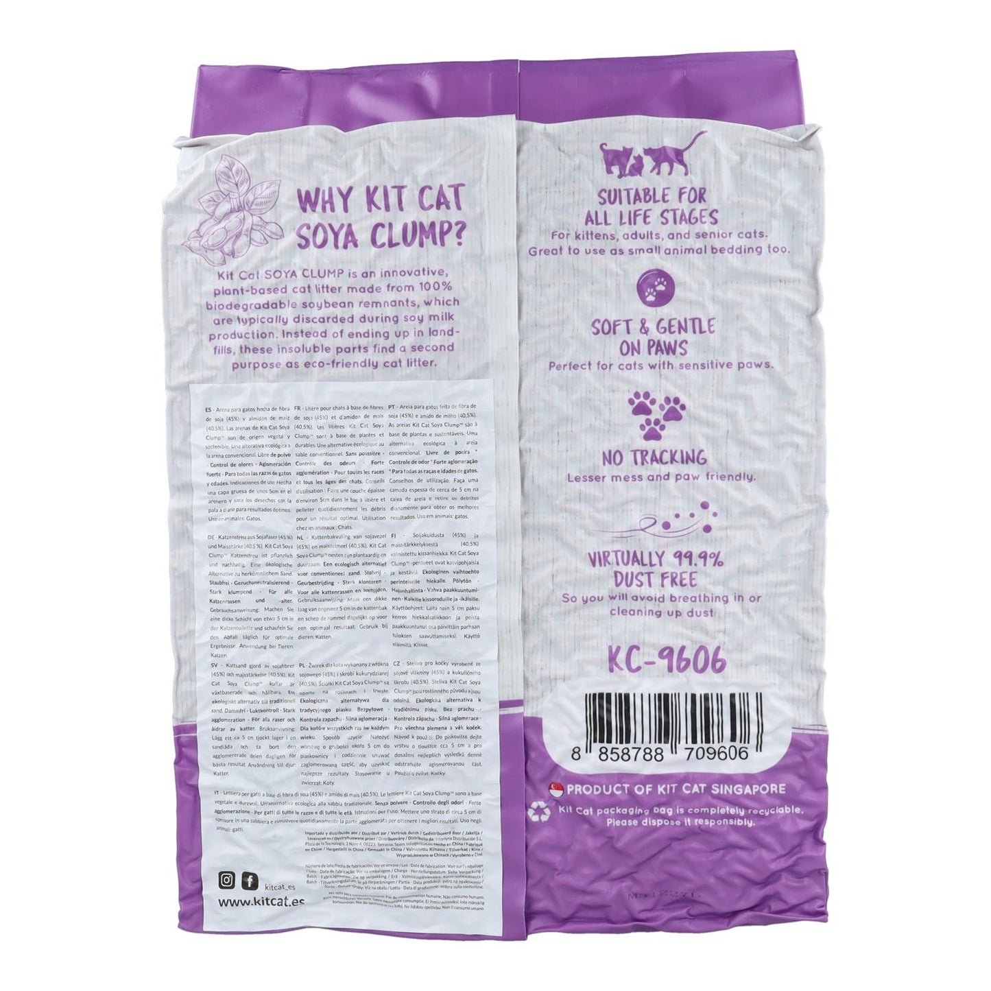 Kit Cat Arena Eco SoyaClump - Lavender 7 L Arena para gatos