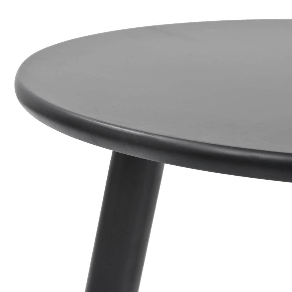 Set De Mesas Auxiliares 2 Unidades Madera Maciza De Pino Negro_4