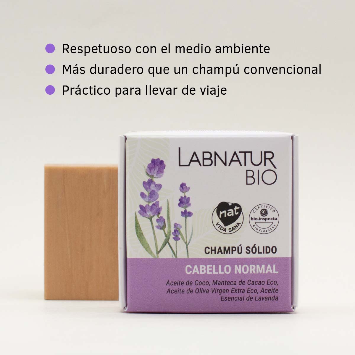 Champú Sólido Bio Cabello Normal Labnatur 75 g | Limpieza Suave | Cuidado Capilar Natural_1