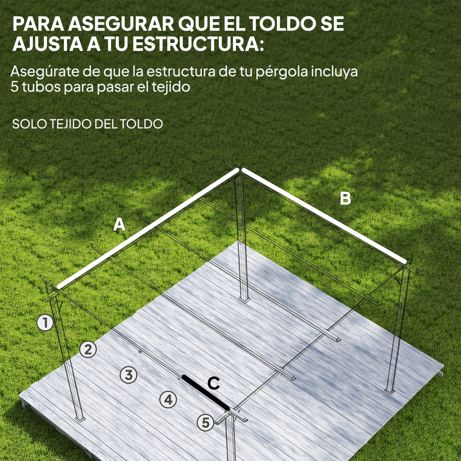 Outsunny Techo De Pérgola 3x2_3